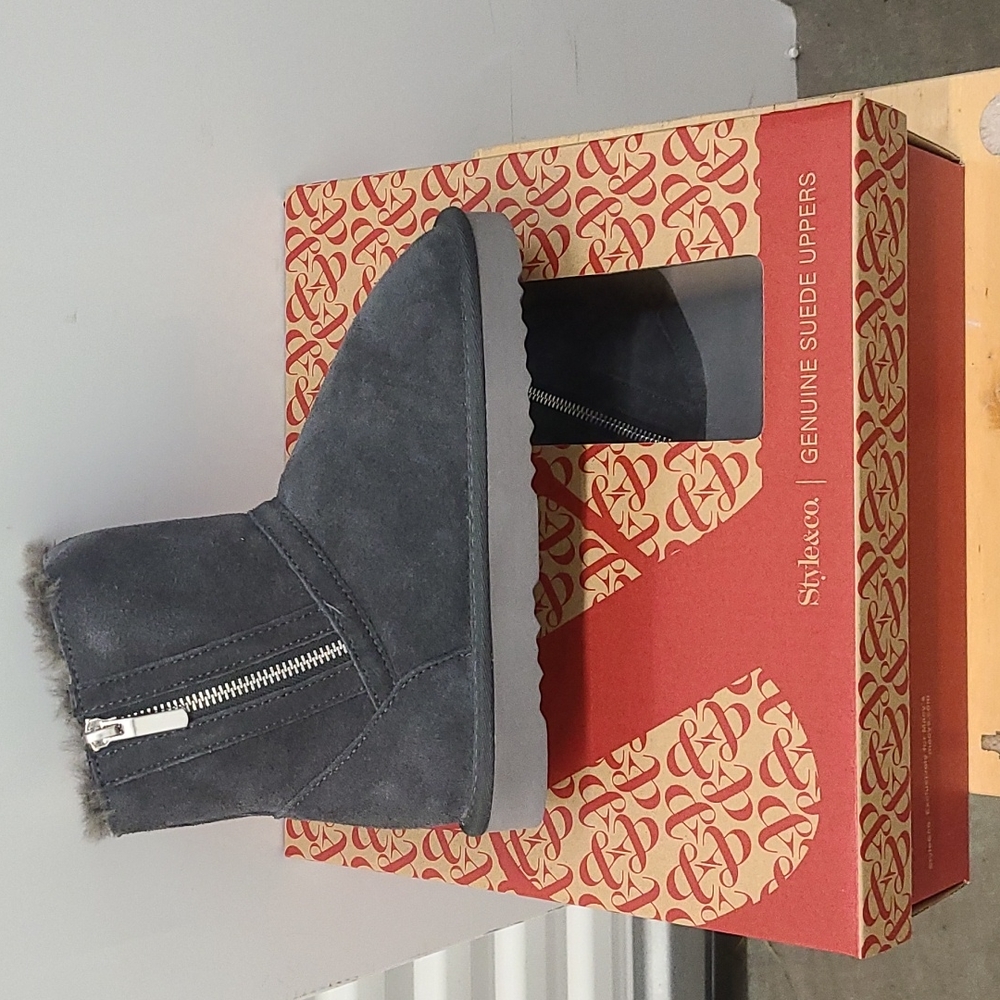 Style & Co Grey Suede Boot